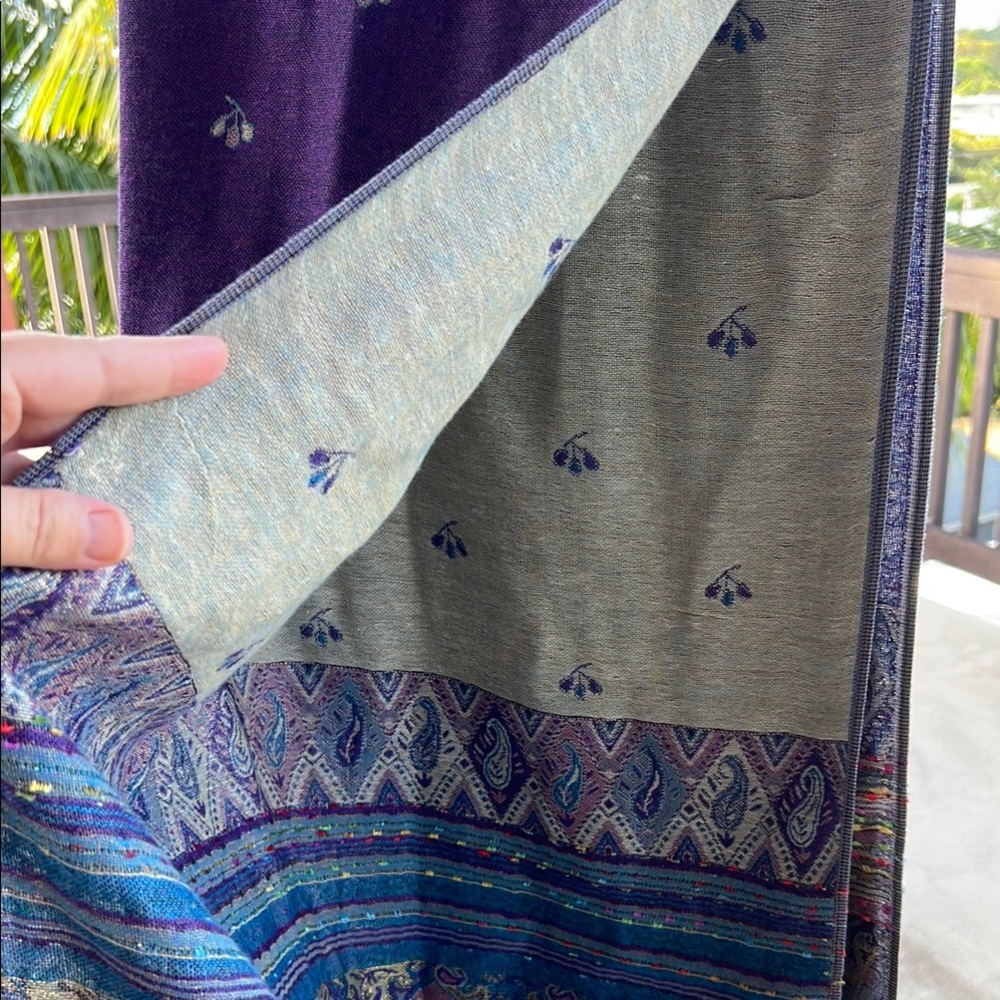 Pashmina Multicolor 100% Cashmere Ladies Scarf OS - Picture 3 of 6